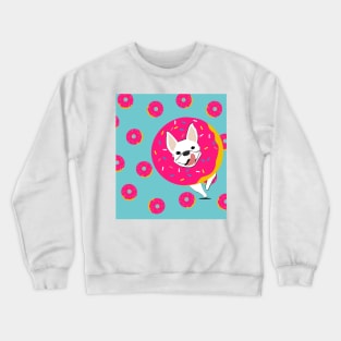 Frenchie in Donut Crewneck Sweatshirt